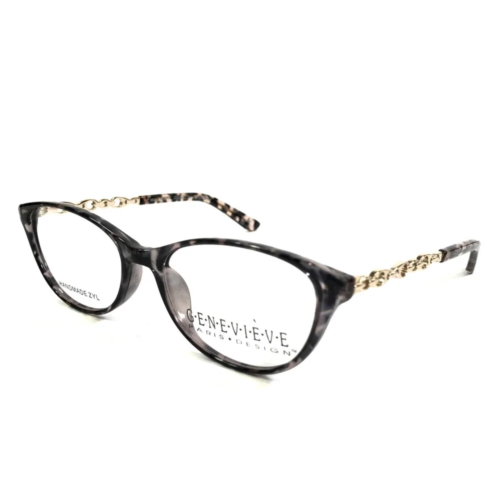 Genevieve Paris Design Eyeglasses Frames Apparent Grey Tortoise/Gold 53-17-140